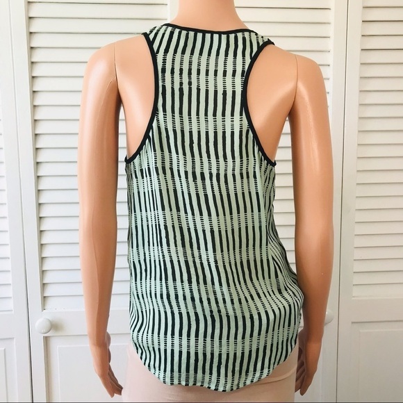 A.L.C. Aqua Black Silk Striped Tank Top Size XS - Picture 8 of 8